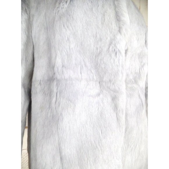 Vintage silver/light grey rabbit fur coat/silver grey fur jacket/bridal/wedding - Picture 3 of 5